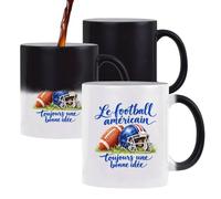Mug Magique Le football américain, toujours une bonne idée | Tasse Thermosensible, le Motif Apparaît à la Chaleur | Céramique 300 ml Recto Verso | Cadeau Joueur Joueuse Collègue Anniversaire Noël