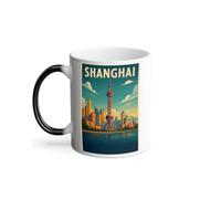 Mug Magique Thermo Réactif 325 ml Shanghai skyline rétro Perle de l'Orient - Tasse à Café Révélation au Chaud