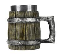 Mug médiéval pour homme en forme de tonneau antique style gothique nordique | Décoration de fête en bois pour décoration de maison, bar, bière, thème médiéval, table de table rustique