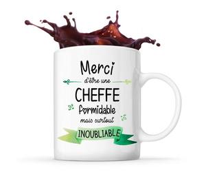 Mug Merci Cheffe Inoubliable | Tasse Idée Cadeau Collègue Travail Retraite