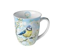 Ambiente Mug mésange bleue en porcelaine blanc à motifs