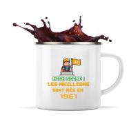 Mug Métal Émaillé High score : les meilleurs sont nés en 1961 | 1961 | Tasse de Camping 300 ml Recto Verso Passe au Lave-Vaisselle | Randonnée Bivouac Bureau | Cadeau Gamer Homme Femme Anniversaire
