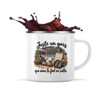 Mug Métal Émaillé Juste un gars qui aime le foot en salle | Tasse de Camping 300 ml Recto Verso Passe au Lave-Vaisselle | Randonnée Bivouac Bureau | Idée Cadeau Joueur de Foot en Salle Noël Départ