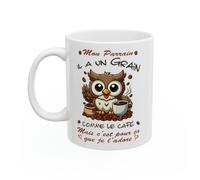 Mug Mon Parrain - il a un grain comme le café mais je l'adore - Idée cadeau - Tasse en céramique