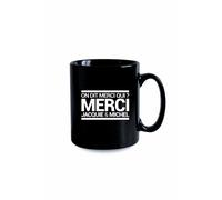 Mug noir J&M - On dit merci qui ?