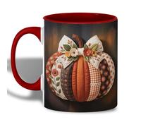 Mug Nœud papillon patchwork citrouille Tasses À Thé Fête | tasse en porcelaine épais Tasse À Céramique pour Femme Amis Anniversaire