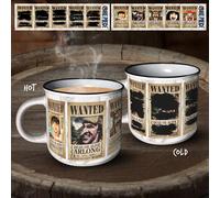 Paladone Mug thermo-réactif One Piece Wanted, Pirates au chapeau de paille, 350 ml, produit sous licence officielle, mug pour boissons chaudes, cadeau pour les fans de pop culture.