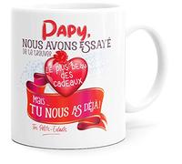 Mug Papy Idée Cadeau Original pour Fête Grand-Père, Tasses Message Amour Humour Futur Papi, Homme Grands-Parents Beau Cadeaux Petits-Enfants pour Anniversaire Noël ou Plaisir. Céramique 325ml.