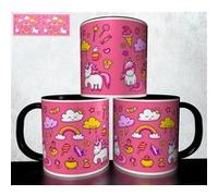 Mug personnalisé 4Ever1 - Kawaii Chat ourson panda licorne unicorn lama lapin design 164 Blanc G