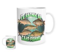 Mug pour thé ou café Inscription I'd Rather Be Carp Fishing 325 ml