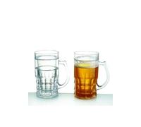 Mug rafraichissant pour bière 400 ml verre double paroi réfrigérant or