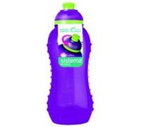 Sistema Hydrate Twist ’n’ Sip Squeeze Gourde d'Eau Enfant, 330 mL, Claire | Bouteille en Plastique Ergonomique, Transparente et Étanche, avec Bouchon Sport et Capuchon, Coloris Assortis