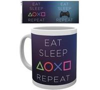 Mug - Sony PlayStation - Eat Sleep Repeat - Blanc - Rond - Adulte Blanc G