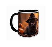 MUG Tasse à café - HALLOWEEN CHAT NOIR CITROUILLE 2529
