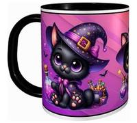 MUG Tasse à café - HALLOWEEN PETIT CHAT NOIR MIGNON 2762 Noir G