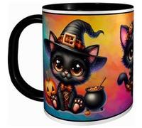 MUG Tasse à café - HALLOWEEN PETIT CHAT NOIR MIGNON 2767 Noir G