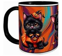 MUG Tasse à café - HALLOWEEN PETIT CHAT NOIR MIGNON 2769 Noir G