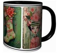MUG Tasse à café - MUG NOEL ARTISTIQUE ILLUSTRATION VINTAGE NOËL CADEAU DE FETES DE FIN D' ANNEE 4830