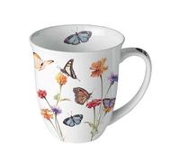 Ambiente Tasse en porcelaine fine Jardin des papillons 10,5 cm 0,4 l