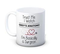 mug-tastic Trust Me I Watch Grey's Anatomy, I'm Basically a Surgeon - Tasse à Café en Céramique de Haute Qualité