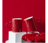 The Concept Factory – Lot de 2 Mugs KA0385 Amour Céramique durable 300 ml Rouge