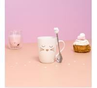 Mug - The Concept Factory - Kawaii - Avec Cuillère - Blanc Et Or