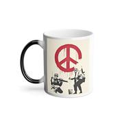 Mug Thermo-réactif Tasse Magique - Banksy Soldat Signe Paix Peinture Street Art Graffiti - 325 ml