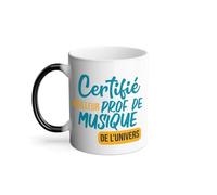 Mug Thermo-réactif Tasse Magique - Certifié meilleur prof de musique de l'univers Instrument Rock Jazz Classique Conservatoire - 325 ml
