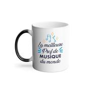 Mug Thermo-réactif Tasse Magique - La Meilleure Prof de Musique du Monde College Lycee Conservatoire Instrument - 325 ml