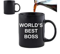 Mug Thermoréactif “World’s Best Boss” | Tasse Humour Bureau Cadeau Patron | Mug Magique Café 330ml