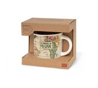 Legami - Cup Puccino, Tasse en porcelaine New Bone China Tema Travel, Take a Break Collection, capacité 350 ml, lavable au lave-vaisselle