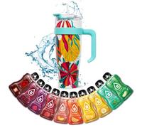 Mug Tropical Bleu Isotherme avec Paille et Poignée | Gourde XXL en Inox + 10 sticks Boisson BOLERO aux Saveurs Classiques Sans
