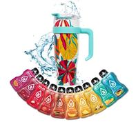 Mug Tropical Bleu Isotherme avec Paille et Poignée | Gourde XXL en Inox + 10 sticks Boisson BOLERO aux Saveurs Exotiques Sans Sucre