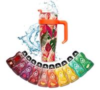 Mug Tropical Orange Isotherme avec Paille et Poignée | Gourde XXL en Inox + 10 sticks Boisson BOLERO Saveurs Classiques Sans Sucre