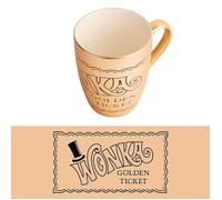Mug - Willy Wonka - Golden Ticket - Céramique - 350 ml - Doré avec paillettes