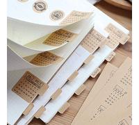 MUGBGGYUE Lot de 30 autocollants de calendrier pour planificateurs - Onglets autocollants - Intercalaires mensuels - Bullet/Afspraak/Journal/Agenda - Marron