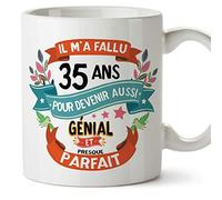 Mugffins Mug/Tasse Joyeux 30 Anniversaire - Il m'a Fallu 35 Ans pour Devenir Aussi Génial et Presque Parfait - Cadeau Original pour Homme et Femme