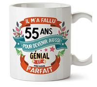 Mugffins Mug/Tasse Joyeux 30 Anniversaire - Il m'a Fallu 55 Ans pour Devenir Aussi Génial et Presque Parfait - Cadeau Original pour Homme et Femme