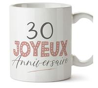 Mugffins Mug/Tasse Joyeux 30 Anniversaire - Joyeux anniversaire! Rose - Cadeau Original pour Homme et Femme