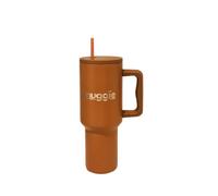 muggïe 1L | Thermos avec poignée et paille | idéal pour la salle de sport | Mug isotherme de grande contenance | Compatible avec les porte-gobelets | Cadeau pour elle ou lui (café)