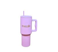 muggïe 1L | Thermos avec poignée et paille | idéal pour la salle de sport | Mug isotherme de grande contenance | Compatible avec les porte-gobelets | Cadeau pour elle ou lui (lavande)