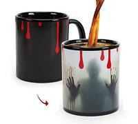 MUGKISS Tasse à café horreur sensible à la chaleur (325 ml) - Thème Walking Dead & Zombie Cadeau effrayant pour homme