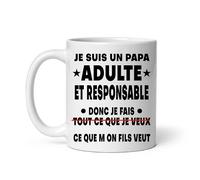 MugSmile Mug papa drôle je fais ce que mon fils veut père Tasse papa fête des pères