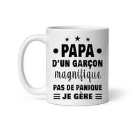 MugSmile Mug papa d'un garçon magnifique pas de panique je gère humour père Tasse papa fête des pères