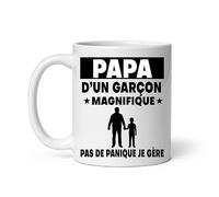 MugSmile Mug papa d'un garçon magnifique pas de panique je gère père et fils Tasse papa fête des pères