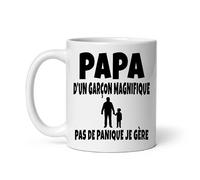 MugSmile Mug papa d'un garçon magnifique pas de panique je gère Tasse papa fête des pères