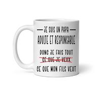 MugSmile Mug papa humour je fais ce que mon fils veut père Tasse papa fête des pères
