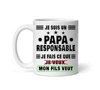 MugSmile Mug papa je fais ce que mon fils veut père drôle Tasse papa fête des pères