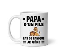 MugSmile Mug papa lion d'un fils magnifique je gère père et fils lionceau Tasse papa fête des pères