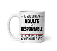 MugSmile Mug papa responsable humour je fais ce que mon fils veut père Tasse papa fête des pères